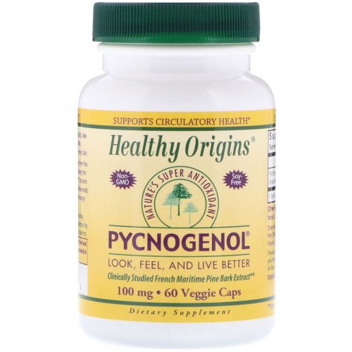 Healthy Origins, Пикногенол, 100 мг, 60 капсул в растительной оболочке