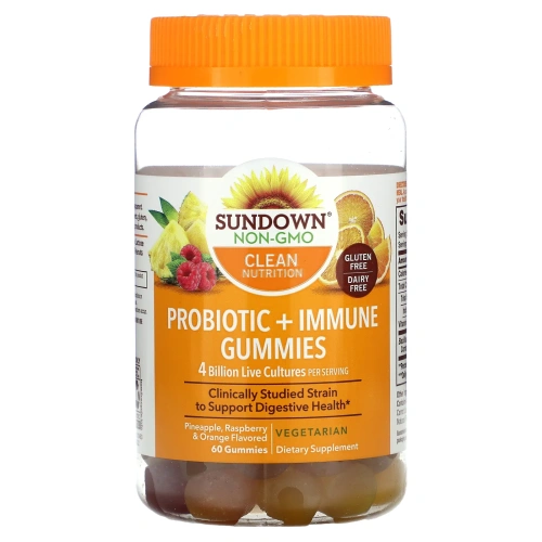 Sundown Naturals, Probiotic Gummies, 4 Billion Live Cultures, 60 Gummies