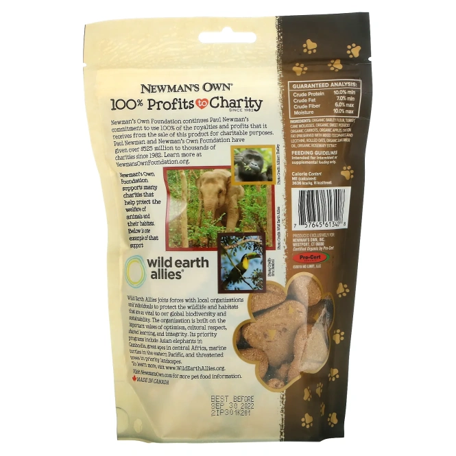 Newman's Own Organics, Собачье печенье, индейка и батат, 284 г (10 унций)