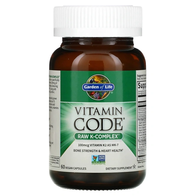 Garden of Life, Vitamin Code, комплекс необработанных витаминов группы K, 60 растительных капул