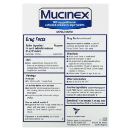 Mucinex, Муцинекс, 600 мг, 20 двухслойных таблеток с пролонгированным высвобождением