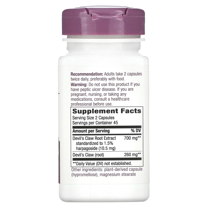 Nature's Way, Стандартизованный дьявольский коготь, 90 вегетарианских капсул