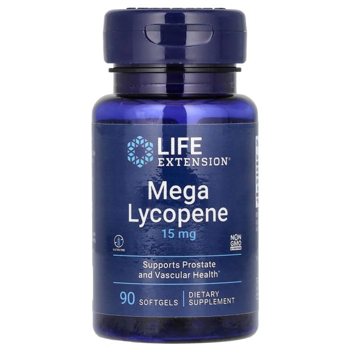 Life Extension, Мега ликопин, 15 мг, 90 гелевых капсул