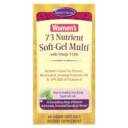 Nature's Secret, 73 Nutrient Soft-Gel Multi для женщин, с маслами омега-3, 60 желатиновых капсул с жидким содержимым