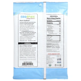 SeaSnax, Organic Roasted Seaweed Wrapz ™, оливковое масло холодного отжима и морская соль, 5 больших листов, 15 г (0,54 унции)