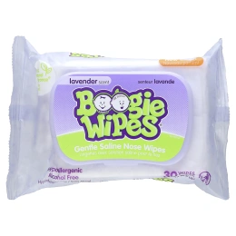 Boogie Wipes, Нежные солевые салфетки для носа, аромат лаванды, 30 салфеток