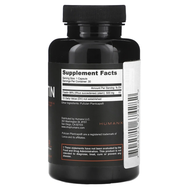 Humanx, физетин, 500 мг, 30 капсул