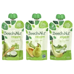 Beech-Nut, овощи, для детей от 6 месяцев, набор разных вкусов, 9 паучей по 99 г (3,5 унции)