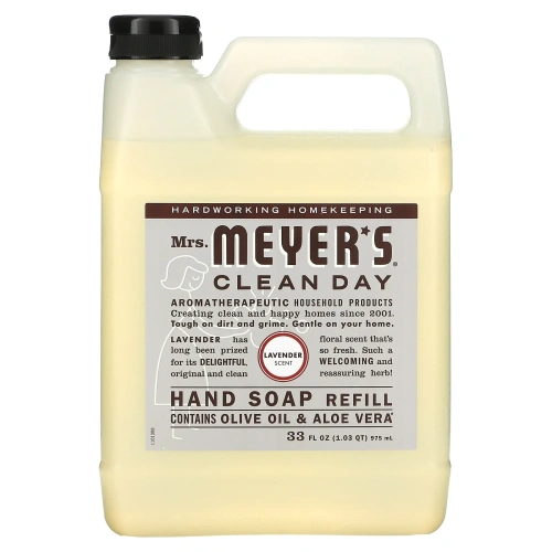 Mrs. Meyers Clean Day, Запасной блок жидкого мыла для рук, с запахом лаванды, 33 жидкие унции (975 мл)