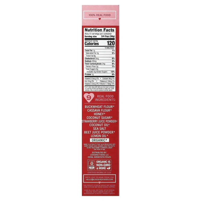 Lovebird, органические беззерновые хлопья с фруктами, 198 г (7 унций)