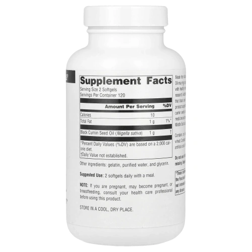 Source Naturals, Масло черного тмина 240 софтгелей