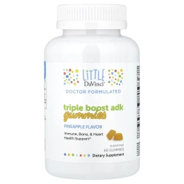 Little DaVinci, Triple Boost Adk Gummies, со вкусом ананаса, 60 жевательных таблеток
