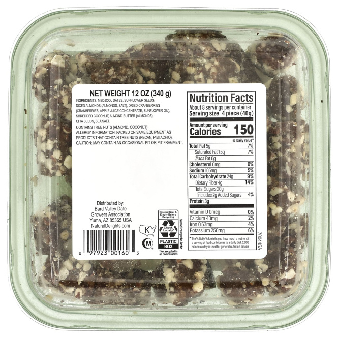 Natural Delights, Mini Medjools, сладкий и соленый миндаль, 340 г (12 унций)