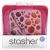 Stasher, Многоразовый силиконовый контейнер для еды, удобный размер для бутербродов, средний, малиновый, 450 мл (15 жидк. унций)
