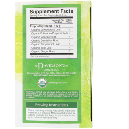 Davidson's Tea, Organic, Detox, Ayurvedic Infusions, Caffeine-Free, 25 Tea Bags, 1.41 oz (40 g)