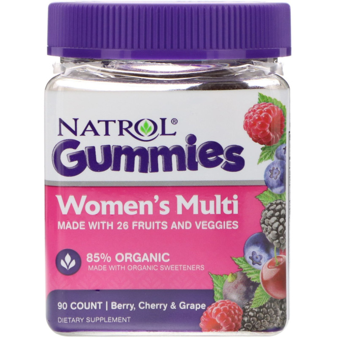 Natrol, Мармеладки, Women's Multi, ягоды, вишня и виноград, 90 штук