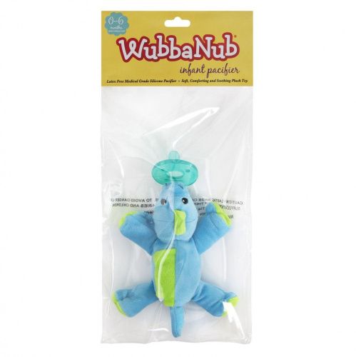 WubbaNub, Соска для младенцев, 0–6 месяцев, Bright Baby Dino, 1 соска