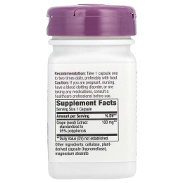 Nature's Way, Premium Blend, виноградные косточки с витамином C, 100 мг, 30 веганских капсул