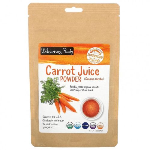 Wilderness Poets, Organic Carrot Juice Powder, 3.5 oz (99 g)