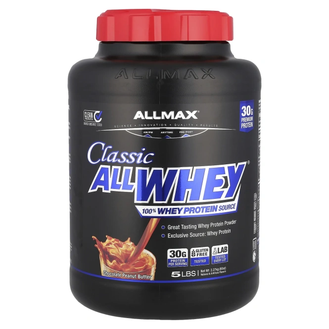 ALLMAX Nutrition, AllWhey Classic, 100% сывороточный белок, шоколад-арахисовое масло, 2270 г (5 lbs)