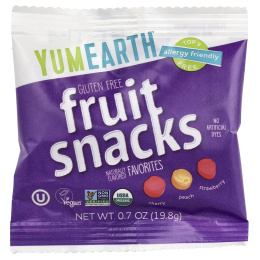 YumEarth, органические фруктовые снеки, ассорти любимых вкусов, 10 упаковок по 19,8 г (0,7 унции)