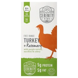 Serenity Kids, Free Range, индейка с розмарином, фиолетовая морковь, цукини и сельдерей, для детей от 6 месяцев, 6 паучей по 99 г (3,5 унции)