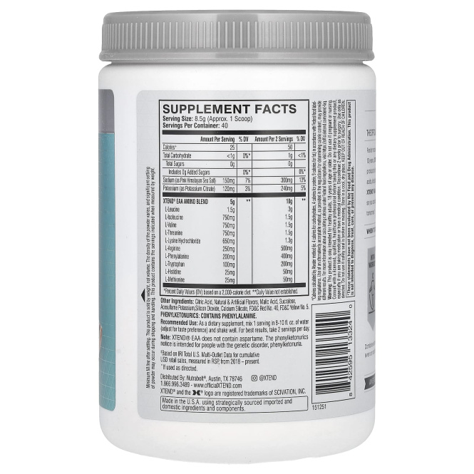 XTEND, EAA, красный апельсин, 340 г (12 унций)