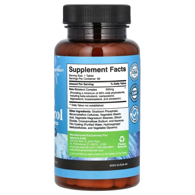 Nature's Craft, Men's Wellness, бета-ситостерол, 60 таблеток