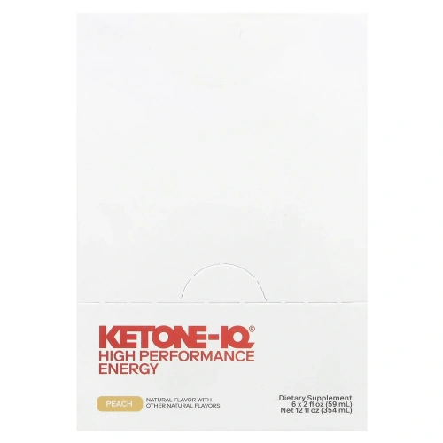 Ketone-IQ, High Performance Energy, персик, 6 пакетиков по 59 мл (2 жидк. унц.)