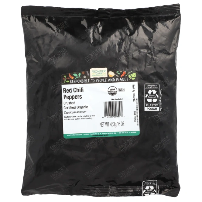 Frontier Co-op, Органический измельченный красный перец чили, 453 г (16 унций)