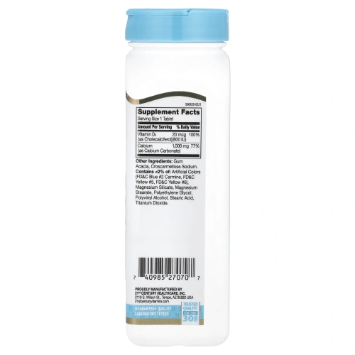 21st Century, Calcium Plus D3, 1000 мг / 800 МЕ, 90 таблеток