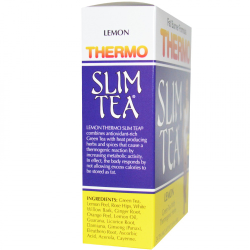 Hobe Labs, Чай для похудения Термо-слим, лимон, 24 пакетика, 48 г