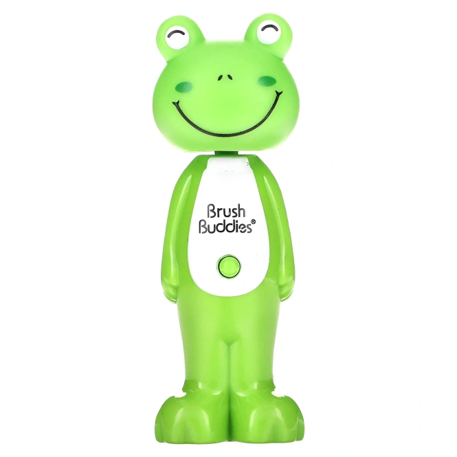 Brush Buddies, Poppin', лягушка Луи, мягкая, 1 зубная щетка