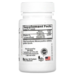 Bio Tech Pharmacal, Inc, D3-50, холекальциферол, 100 капсул