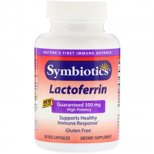 Symbiotics, Lactoferrin, 500 mg, 60 Veg Capsules