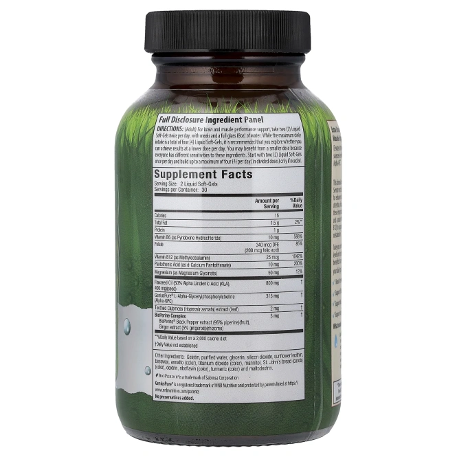 Irwin Naturals, альфа-холин, 60 капсул с жидкостью