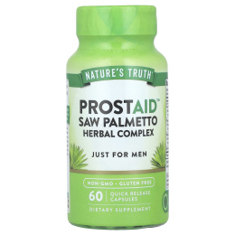 Nature's Truth, ProstAid ™ травяной комплекс с сереной, 60 капсул с быстрым высвобождением
