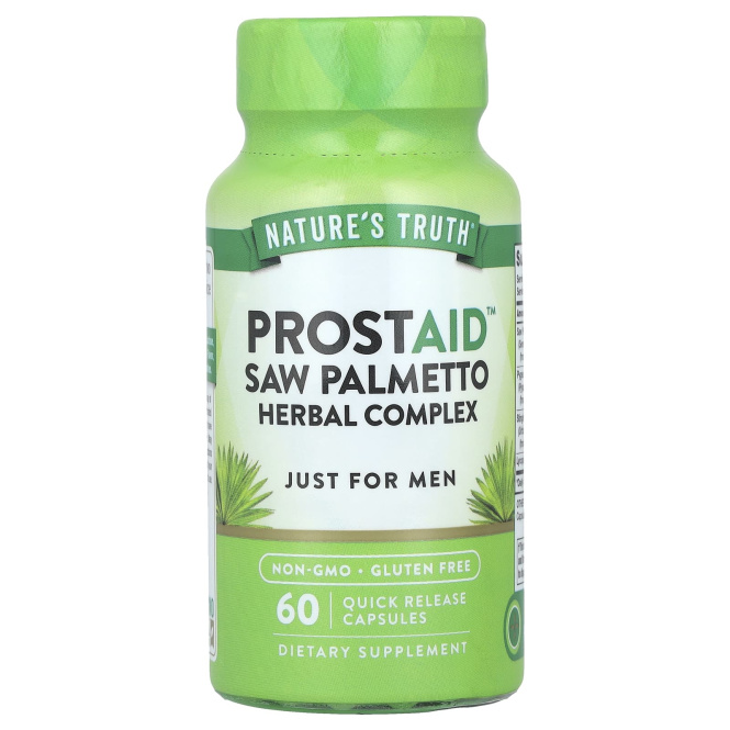 Nature's Truth, ProstAid ™ травяной комплекс с сереной, 60 капсул с быстрым высвобождением