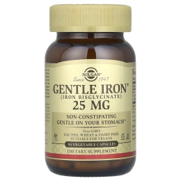 Легкодоступное Железо Solgar Gentle Iron 25 мг, 90 вегетарианских капсул