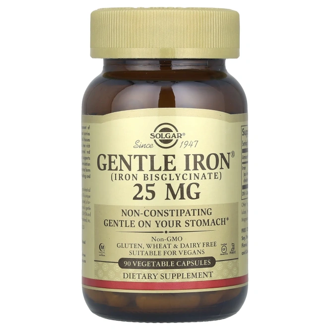 Легкодоступное Железо Solgar Gentle Iron 25 мг, 90 вегетарианских капсул