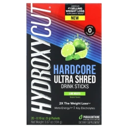 Hydroxycut, Hardcore Ultra Shred, напиток в стиках, мохито с лаймом, 20 стиков по 5 г (0,18 унции)