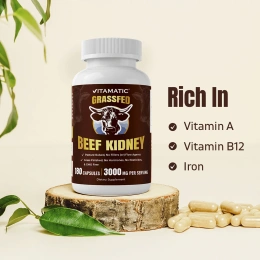 Vitamatic, говяжьи почки травяного откорма, 180 капсул (500 мг в 1 капсуле)
