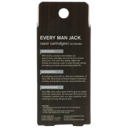 Every Man Jack, Сменные лезвия для бритья, шесть лезвий, для чувствительной кожи, 4 лезвия