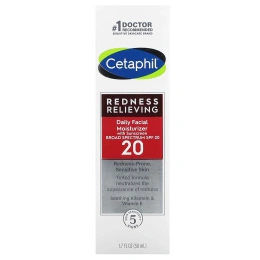Cetaphil, Redness Relief, ежедневное увлажняющее средство для лица с солнцезащитным эффектом, SPF 40, 50 мл (1,7 жидк. унции)