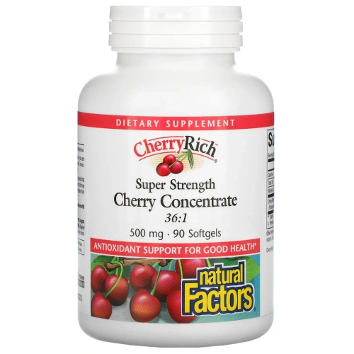 Natural Factors, CherryRich, Super Strength Cherry Concentrate, 500 mg, 90 Softgels