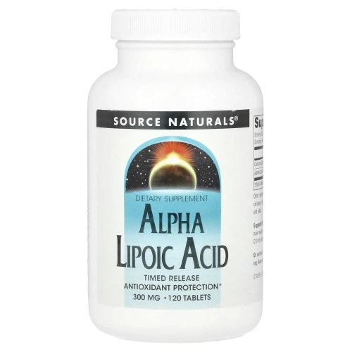 Source Naturals, Альфа-липоевая кислота - замедленное высвобождение (300 мг) 120 таблеток