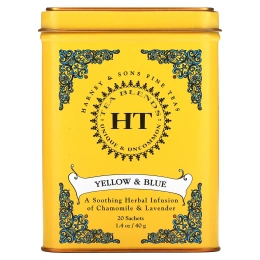 Harney & Sons, HT Tea Blends, чайные смеси, желтый и синий, без кофеина, 20 пакетиков, 40 г (1,4 унции)