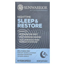 Sunwarrior, Nighttime Sleep & Restore, 60 веганских капсул