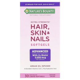 Nature's Bounty, Optimal Solutions®, для здоровья волос, кожи и ногтей, 30 капсул с быстрым высвобождением