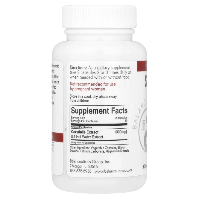 Balanceuticals, Супер хохлатка, 500 мг, 60 растительных капсул